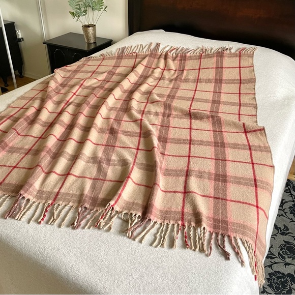 Danica Wool Plaid Throw Camping Picnic Blanket - Picture 1 of 12